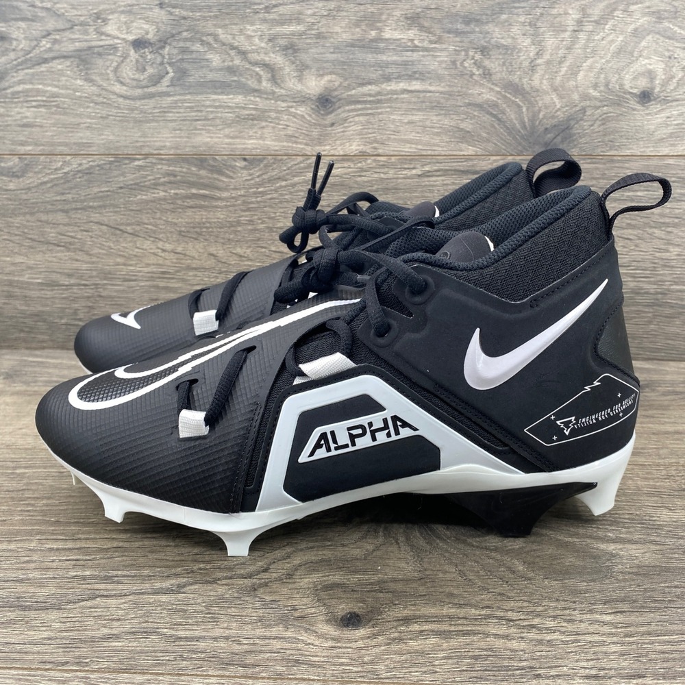 Nike Alpha Menace Pro 5 Football Cleats Mens 9.5 Black White CT6649-001